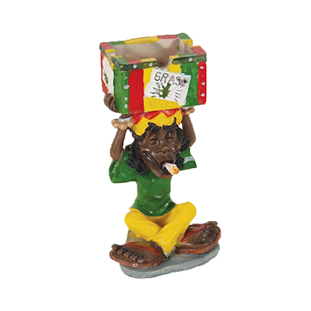 JAMAICAN LT125 POLY RESIN ASHTRAY 1CT