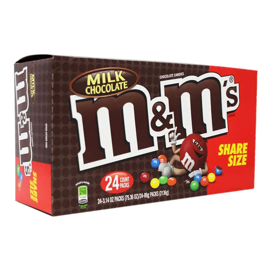 M&M 24-3.14 OZ MILK CHOCOLATE SHARING SIZE