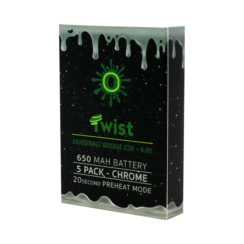 OOZE TWIST CHROME 650 MAH BATTERY 5PK