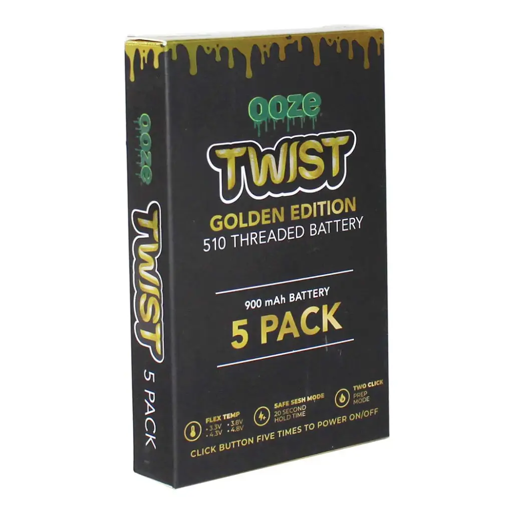 OOZE TWIST GOLDEN 900 MAH BATTERY 5PK