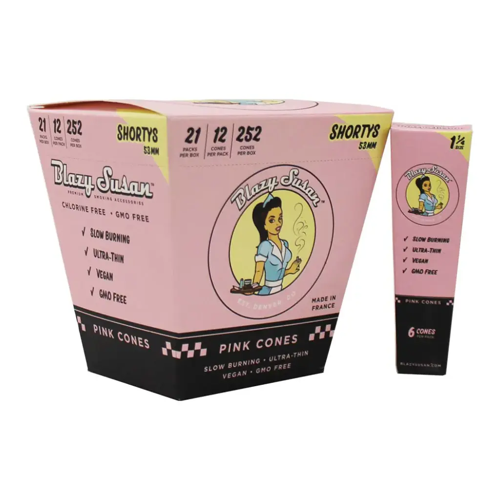 BLAZY CONE PINK SHORTY 53MM 21 PACKS PER BOX