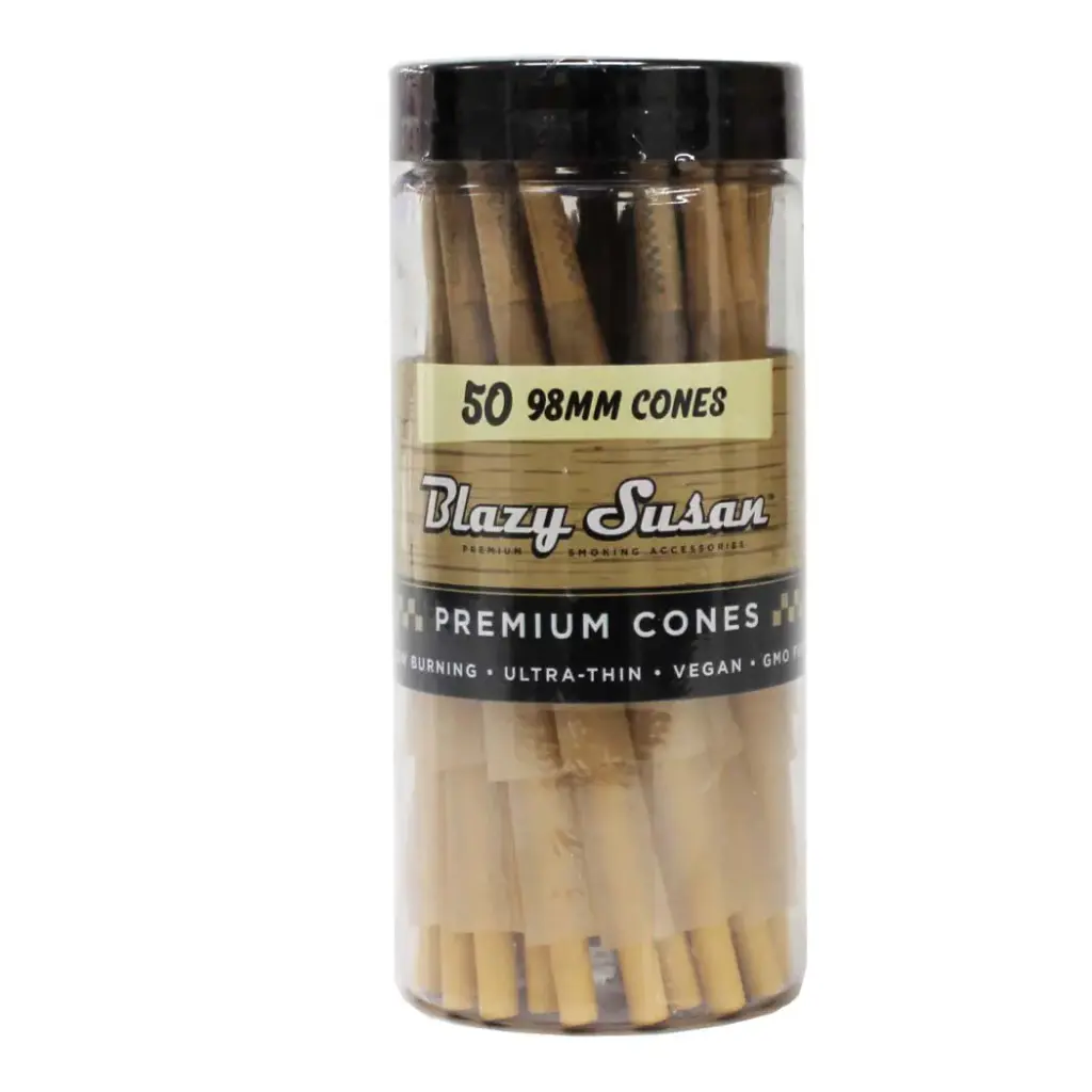 BLAZY CONE UNBLEACHED 98MM 50CT JAR