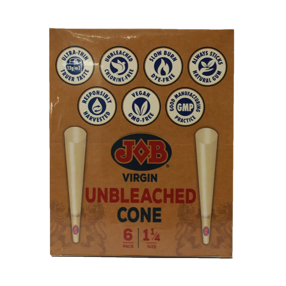 JOB CONE VIRGIN 1 1/4 UNBLEACHED 32-6 PACKS